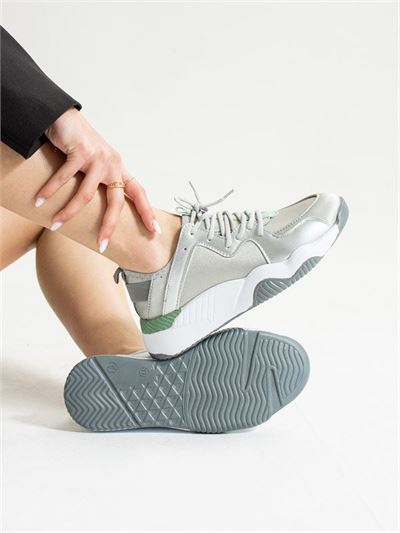 Siyah Gümüş Kadın Sneakers